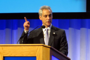 "File:Chicago mayor Rahm Emanual (12531680994).jpg" by Alan Kotok from Arlington, VA, USA is licensed with CC BY 2.0. To view a copy of this license, visit https://creativecommons.org/licenses/by/2.0